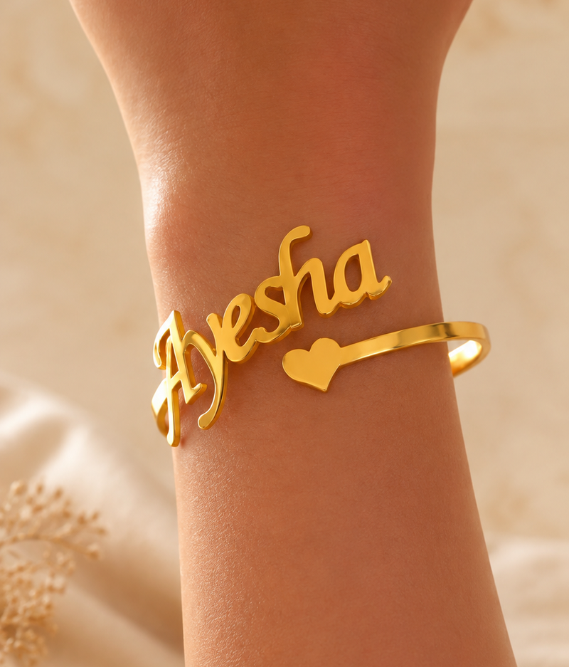 Heartline Name Bangle