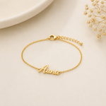 Personalized Single Name Bracelet – Custom Gold Bracelet for Women