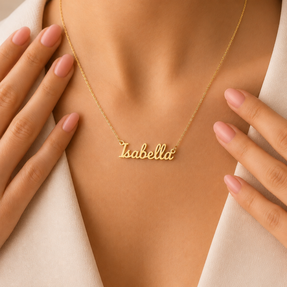 Personalized Gold Name Necklace for Women – Custom Name Jewelry