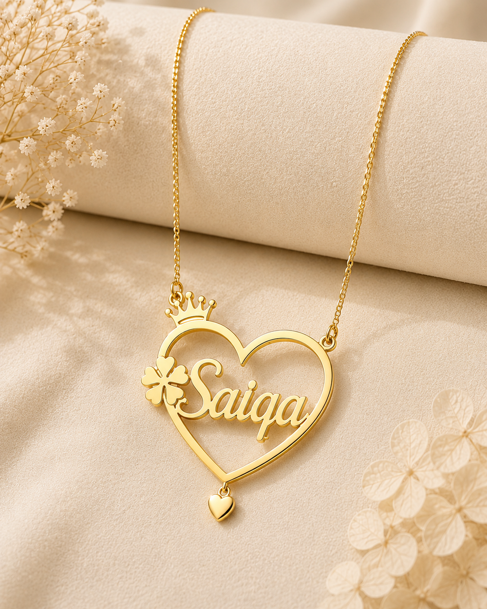 Gold Name Necklace – Personalized Single Name Pendant for Her